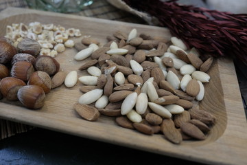 hazelnuts and almonds
