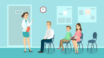 Waiting room at dentistry.