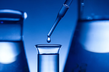 drop liquid  into a test tube