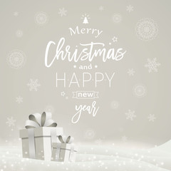 Fototapeta na wymiar Christmas Greeting Card Design Winter Holiday Vector Illustration