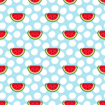 Watermelon Seamless Pattern Vector