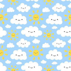 Cute Cloud Seamless Pattern Vector