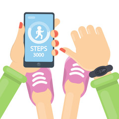 Walking tracker watch.