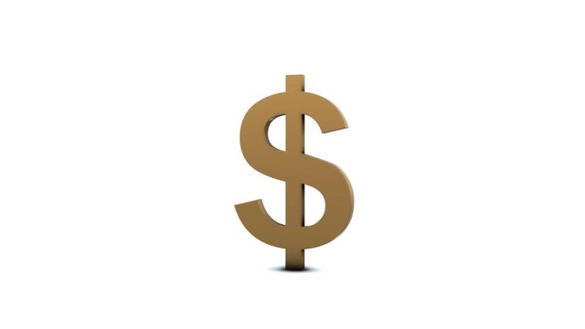 Money signs revolve around its axis.