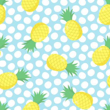 Pineapple Seamless Pattern Vector