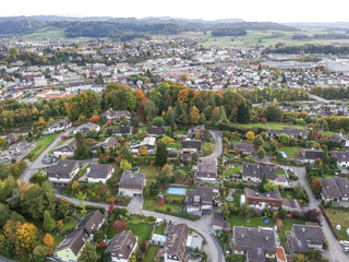 Aerial view of central europe rural village