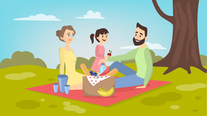 Obraz na płótnie Canvas Family at picnic.