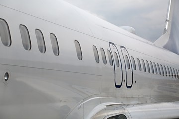 Fototapeta premium Airliner fuselage closeup