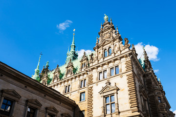 Fototapeta na wymiar building of Rathaus (City Hall) in Hamburg