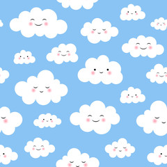 Cute Cloud Seamless Pattern Vector