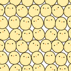 Cute Chick Seamless Pattern Background, Vector illustration