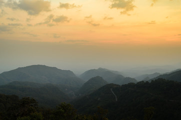The mountain and sky cloudy landscape at chiang mai district thailand.