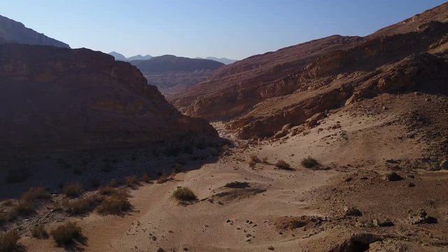 Aerial view of desert canyon in Israel