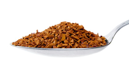 Coffee grains on the spoon