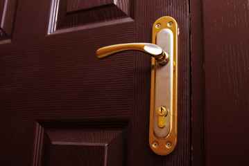 Closeup of the door handle