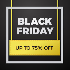 Black friday sale banner. Vector design