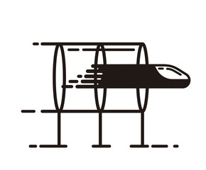 Hyperloop, transportation of the future. Vector icon design