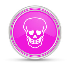 Pinker Button - Totenschädel