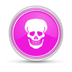 Pinker Button - Totenkopf