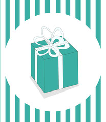 Christmas present with ribbon on a light background