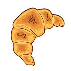 Croissant isolated hand drawn
