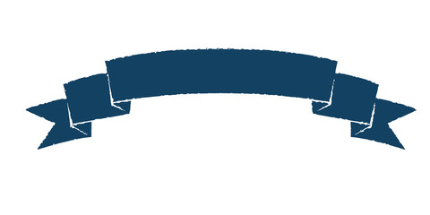 single dark blue vintage ribbon banner