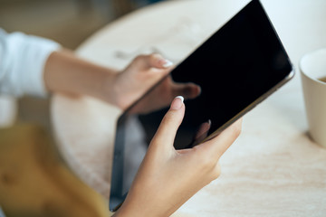 tablet, hands