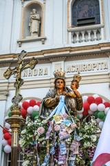 Sao Paulo, Brazil, August 19, 2007. Procession of the traditional feast dedicated to Our Lady of Achiropita, Bixiga in the neighborhood of Sao Paulo. Brazil