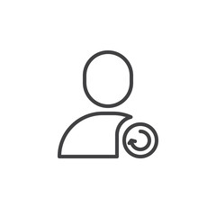 Update account line icon, outline vector sign, linear style pictogram isolated on white. Refresh user symbol, logo illustration. Editable stroke