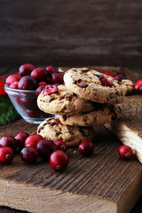 delicious cranberry cookies for xmas with fresh cranberries