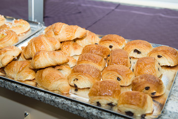 French viennoiserie pain au chocolat and croissants