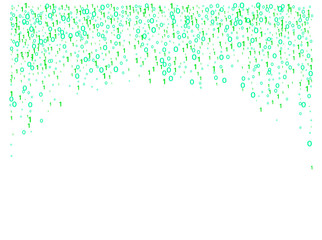 Cyber Monday Confetti. Computer Technology Background. Falling Down 1 and 0. Rain of 1 and 0. Electronic Devices, Gadgets, Internet Networking Technological Background. Cyber Monday Confetti in Green