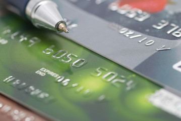 Credit cards with pen