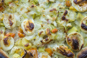 Quiche of vegetables and egg