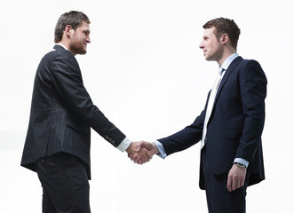 handshake business partners.isolated on a white background.