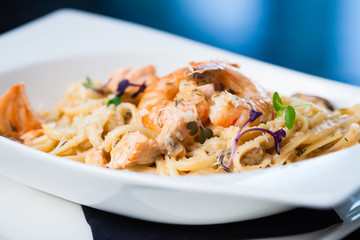 Creamy seafood pasta