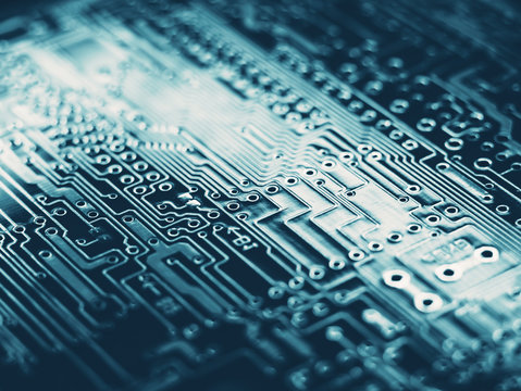 leiterbahnen eines logic boards als closeup