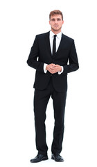 portrait in full length of serious young businessman.