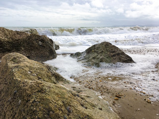 Bournemouth Beach - Rocks and Sea Waves