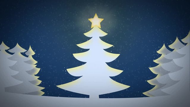 Christbaum im verschneiten Winterwald - Loop