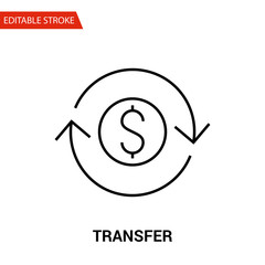 Transfer Icon. Thin Line Vector Illustration - Adjust stroke weight - Expand to any Size - Easy Change Colour - Editable Stroke - Pixel Perfect