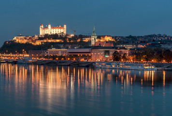 Bratislava castle in the night, Bratislava, Slovakia