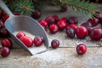 Christmas fresh cranberries in sugar new year russian tradition