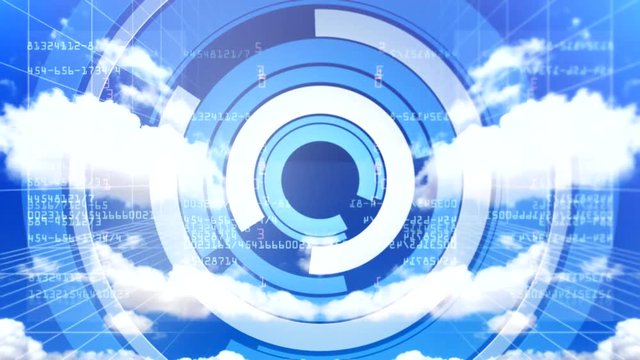 Blue cloud digital background 