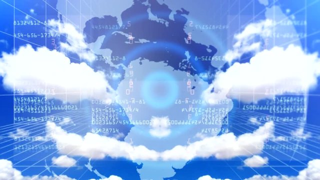 Blue cloud digital background 