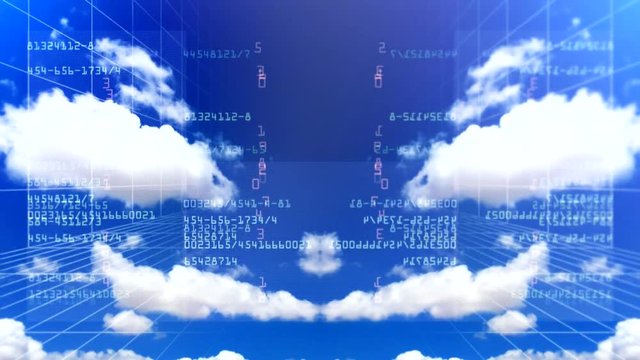 Blue cloud digital background 