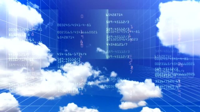 Blue cloud digital background 