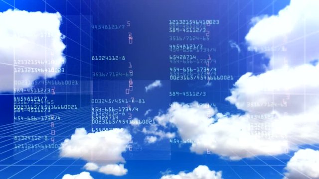Blue cloud digital background 