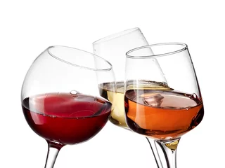Printed kitchen splashbacks Wine Red, rose and white wine glasses