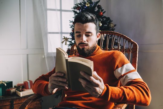 Portrait of attractive man before christmas